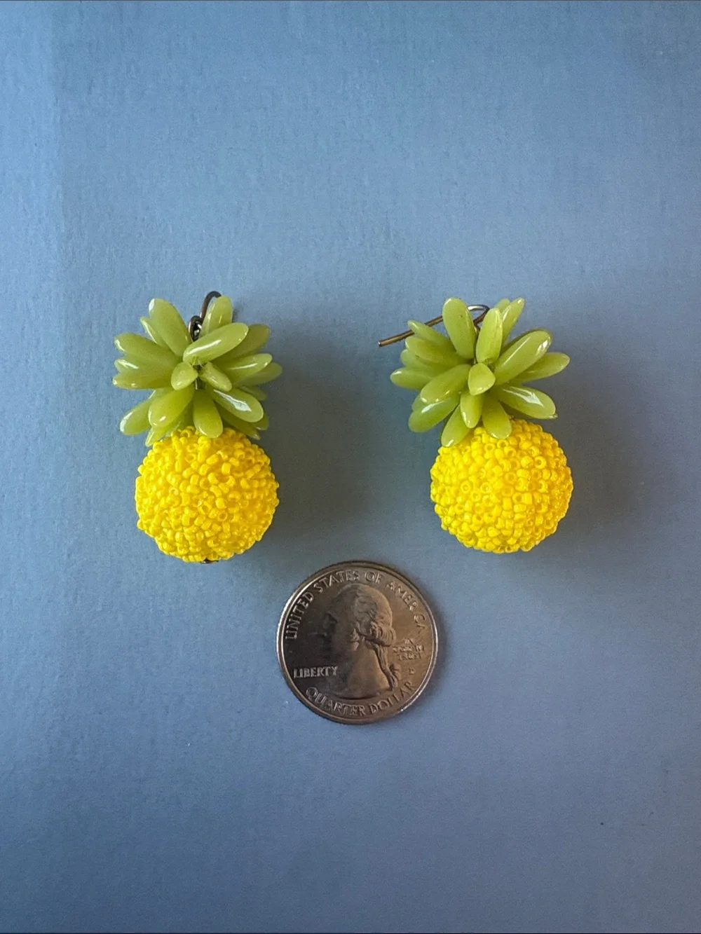 J. Crew Yellow and Green Pineapple Drop Earrings